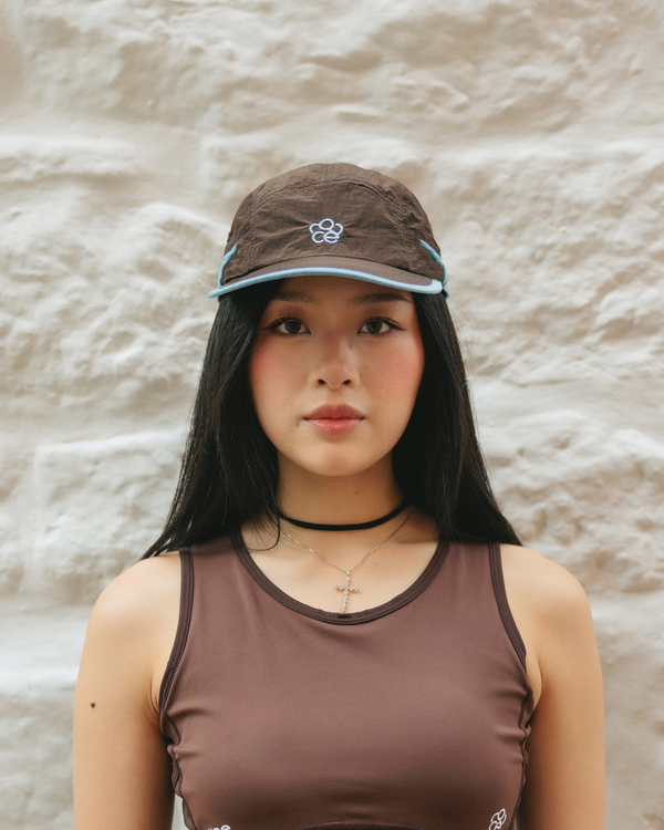 Sheer Sunglasses Holder Cap 【UNISEX】/ Brown×Sky Blue