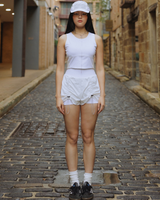 Gather Flow Shorts (2 pockets) / White