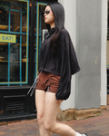 Gather Flow Shorts (2 pockets)/Brown