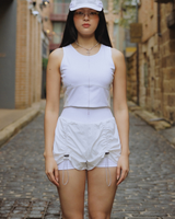 Gather Flow Shorts (2 pockets) / White